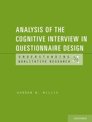 cover image of Analysis of the Cognitive Interview in Questionnaire Design